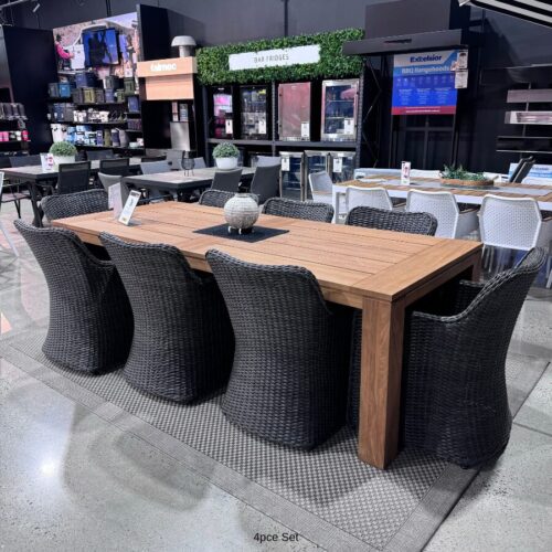 Melton Craft Bairo Table with Miami Wicker Chair Package - Limited Stock!