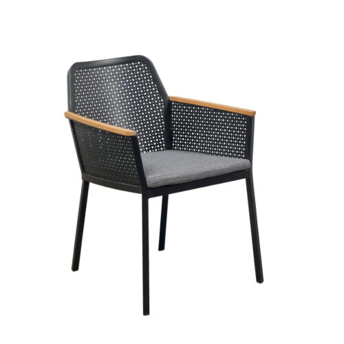 Melton Craft Apex Chair - Black with Teak arms